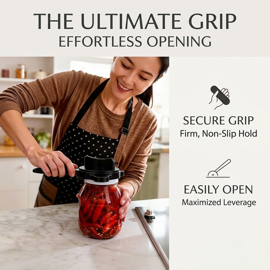 Korakuna 4-in-1 Adjustable Jar Opener Set - Multi-Functional Can & Bottle Opener for Seniors with Arthritis - Effortless Lid Remover Tool for Weak Hands and Elderly - Essential Kitchen Gadget