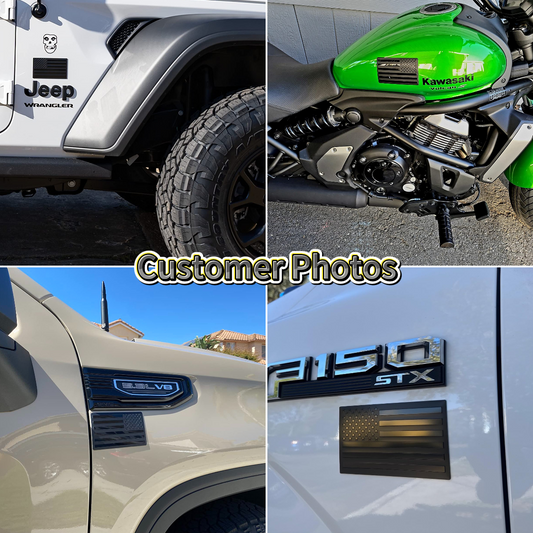 Americanblossomlinens® 3D American Flag Emblem Decal - Aluminum Alloy Material (Not Plastic)