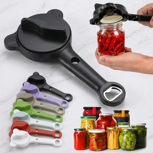 Korakuna 4-in-1 Adjustable Jar Opener Set - Multi-Functional Can & Bottle Opener for Seniors with Arthritis - Effortless Lid Remover Tool for Weak Hands and Elderly - Essential Kitchen Gadget