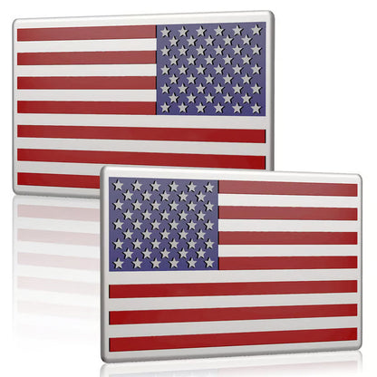 Americanblossomlinens® 3D American Flag Emblem Decal - Aluminum Alloy Material (Not Plastic)