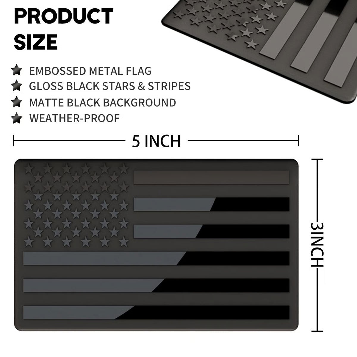 Americanblossomlinens® 3D American Flag Emblem Decal - Aluminum Alloy Material (Not Plastic)