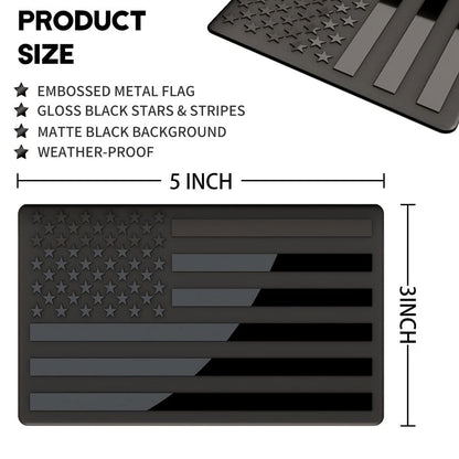 Americanblossomlinens® 3D American Flag Emblem Decal - Aluminum Alloy Material (Not Plastic)