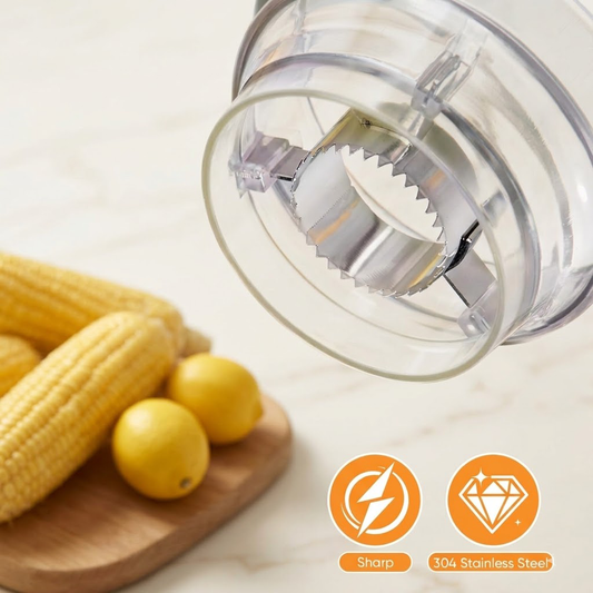Korakuna Corn Peeler with Bowl - Professional Corn Kerneler & Cob Stripper - Stainless Steel Serrated Blade for Fast & Mess-Free Cutting - Easy Corn Kernels Remover Kitchen Tool