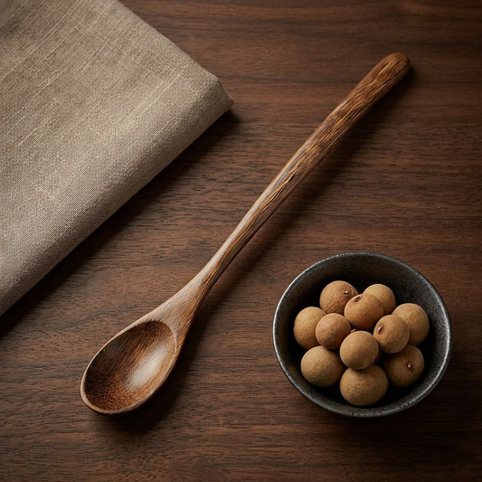 Korakuna 2-Pack Long Handle Wood Spoons, 7.8-inch Small Wooden Spoons for Honey and Coffee, Stirring and Eating Spoons, Versatile Kitchen Utensils